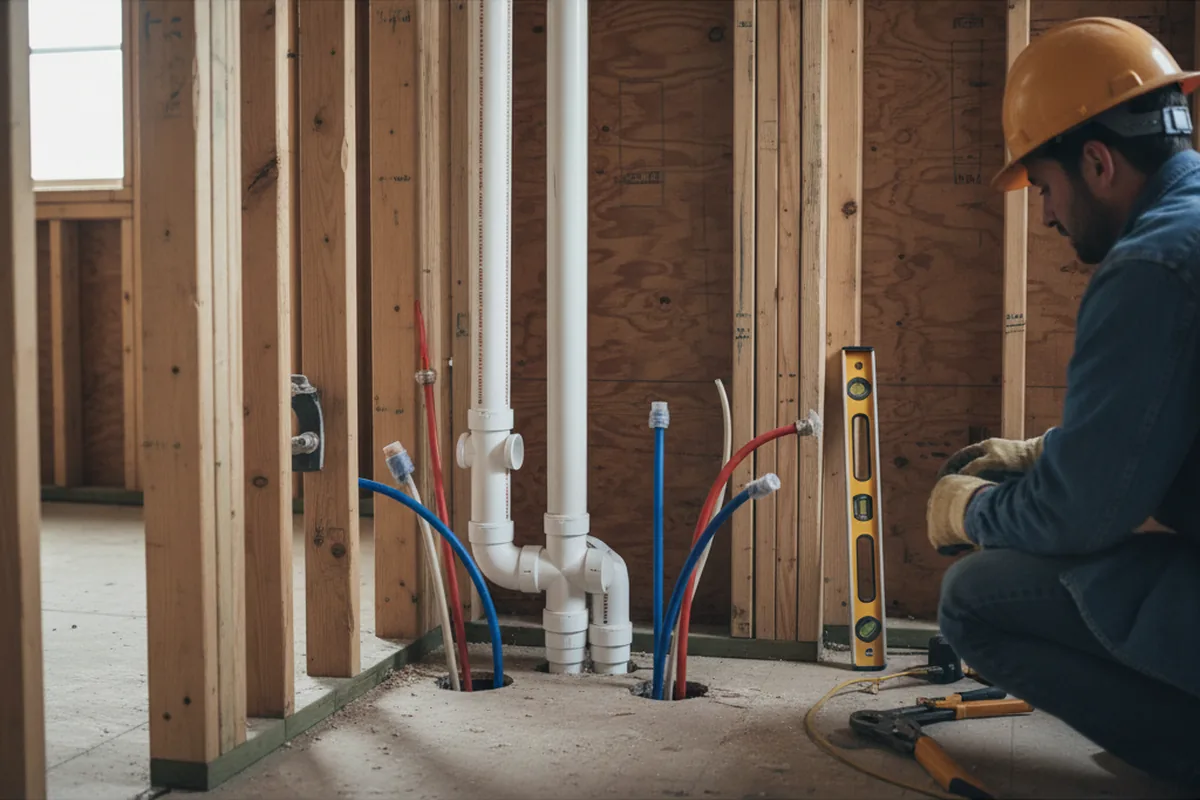 Drain and supply rough-in during Leak Detection in Ozone Park